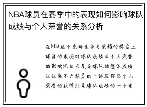NBA球员在赛季中的表现如何影响球队成绩与个人荣誉的关系分析